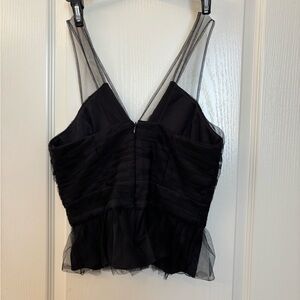 BCBGeneration Sheer Black Top